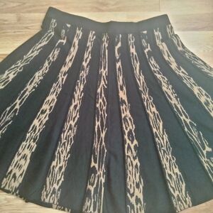 Grace Elements Black and Tan Animal Print Skirt